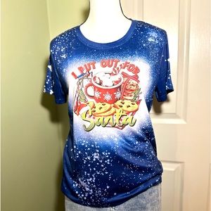 I Put Out For Santa (Milk & Cookies) Tie Dye Holiday Crew T- Shirt🍪